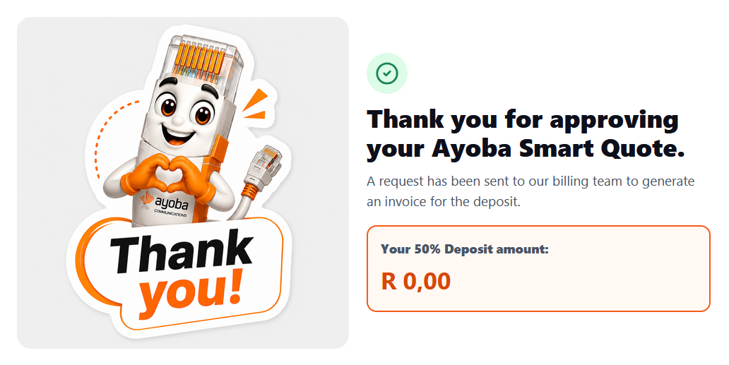 QuoteFlow approved confirmation